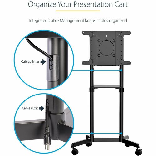 StarTech.com Mobile TV Cart, Portable Rolling TV S
