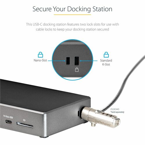 Station d'accueil USB-C StarTech.com pour trois écrans 4K