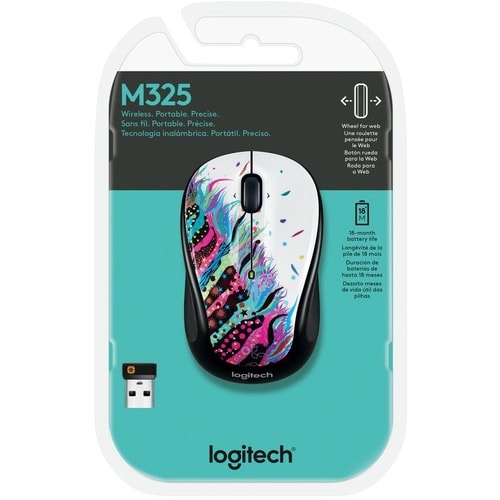 Logitech M325 Wireless Mouse, 2.4 GHz with USB Unifying Receiver, 1000