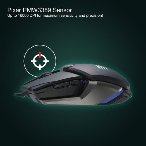 Ratón ambidiestro para juegos Mad Catz BAT 6+ de alto rendimiento - Pixart 3389 - 16000 dpi