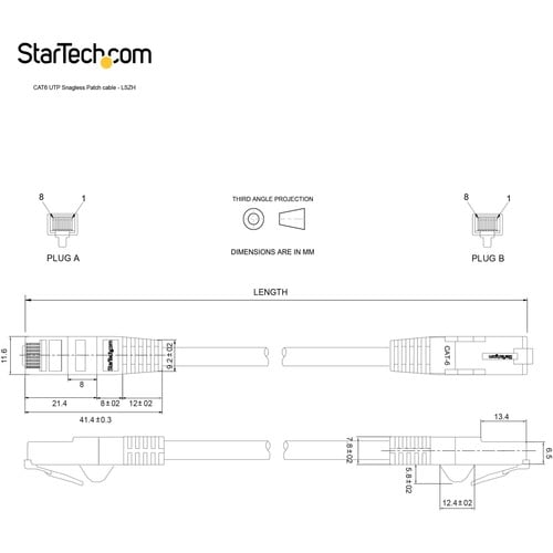 Cable Ethernet CAT6 StarTech.com de 15 m (50 pies), LSZH (baja emisión de humo y libre de halógenos), 10 GB