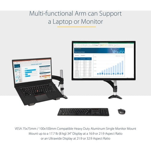 StarTech.com Desk Mount Laptop Arm, Full Motion Ar