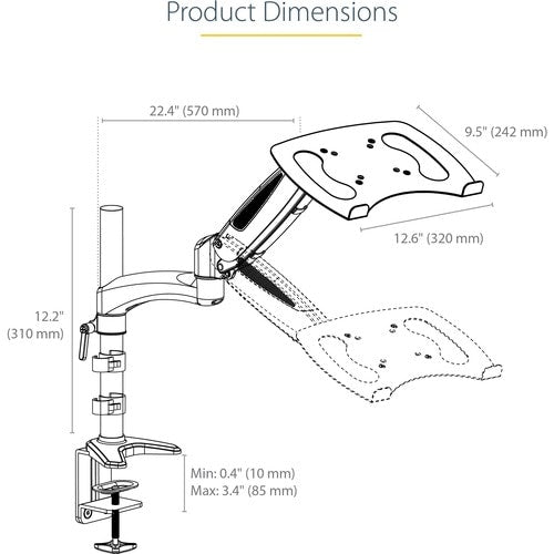 StarTech.com Desk Mount Laptop Arm, Full Motion Ar