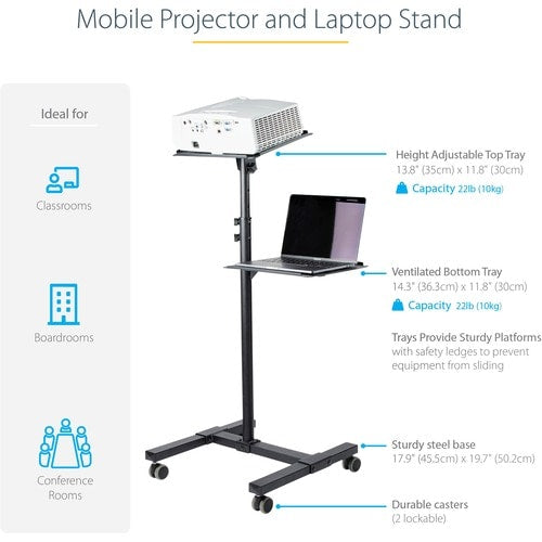 StarTech.com Mobile Projer and Laptop Stand/Cart