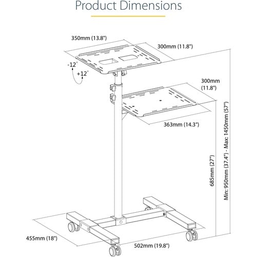 StarTech.com Mobile Projer and Laptop Stand/Cart
