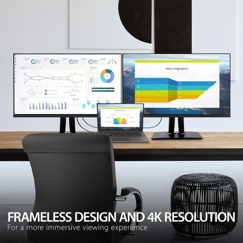 Pantalla Viewsonic de 27", panel IPS, resolución de 3840 x 2160 - 27" visibles - In