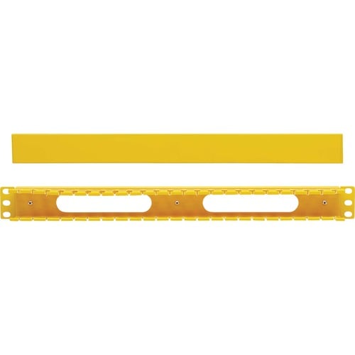 Tripp Lite by Eaton Horizontal Cable Manager - Finger Duct with Cover, Yellow, 1U - Horizo