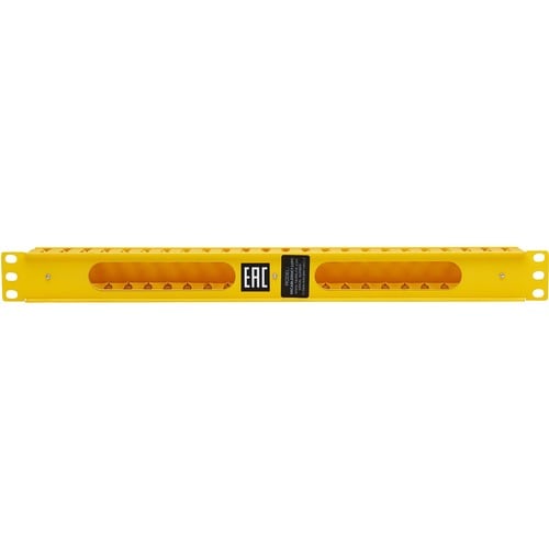 Tripp Lite by Eaton Horizontal Cable Manager - Finger Duct with Cover, Yellow, 1U - Horizo