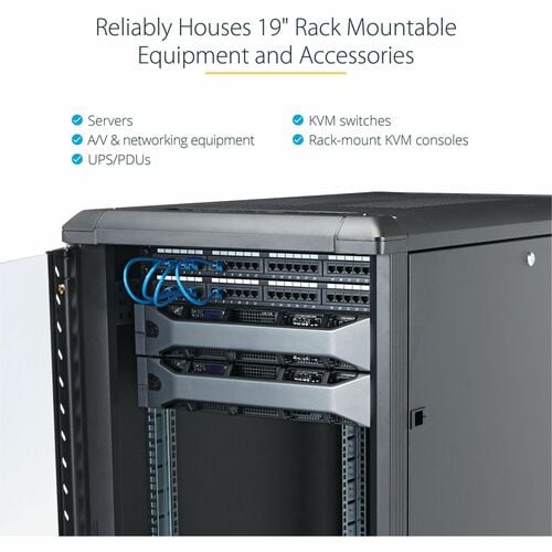 StarTech.com 4-Post 32U Server Rack Cabinet, 19" Data Rack Cabinet for