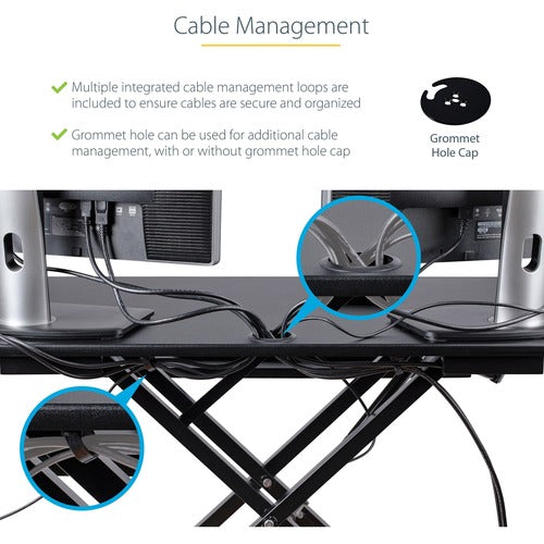 StarTech.com Corner Sit Stand Desk Converter with Keyboard T