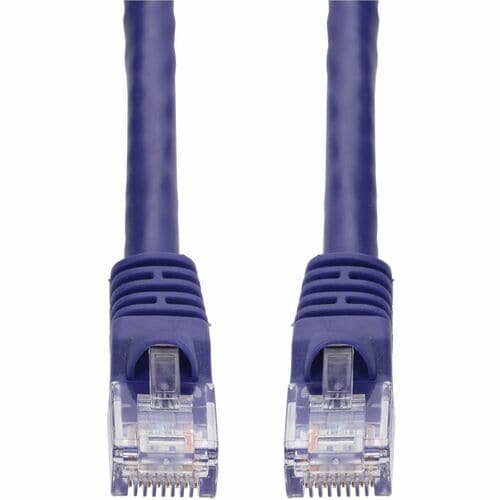 Cable Ethernet de PVC CAT 6A morado de 1,8 m (6 pies) sin enganches, con funda de burbuja RJ