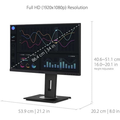Écran Viewsonic 24 pouces, dalle IPS, résolution 1920 x 1080 - 23,8 pouces visibles - en