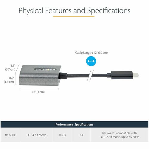 Adaptador USB C a DisplayPort de StarTech.com