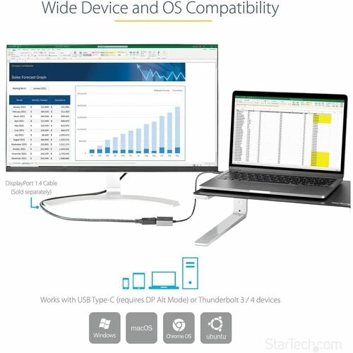 Adaptador USB C a DisplayPort de StarTech.com