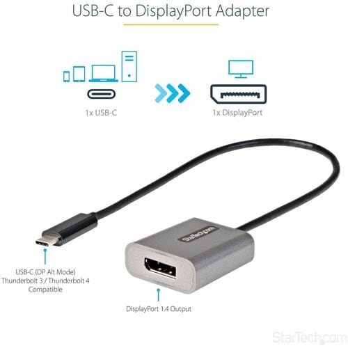 Adaptador USB C a DisplayPort de StarTech.com