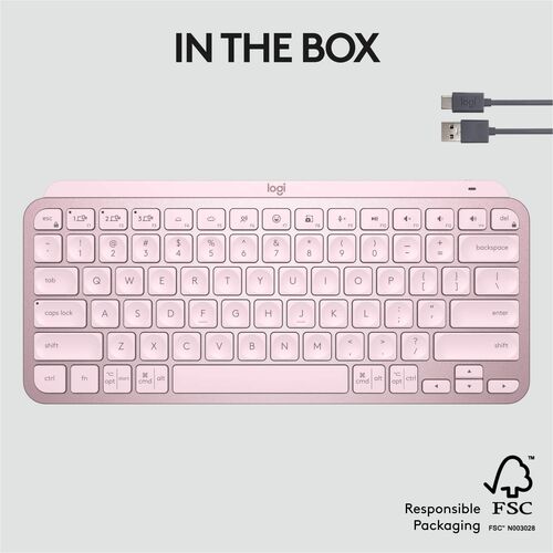 Logitech MX Keys Mini (Rose) - Connectivité sans fil - Bluetooth