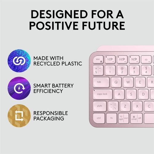 Logitech MX Keys Mini (Rose) - Connectivité sans fil - Bluetooth