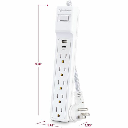 Cyber Power CyberPower P504UC 5-Outlets Surge Suppressor/Protector - 5