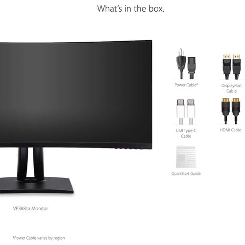 Monitor LED curvo ViewSonic ColorPro VP3881a de 38" UW-QHD+ - 21:9