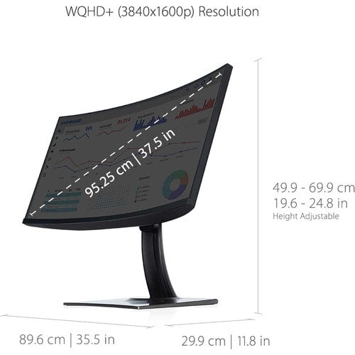 Monitor LED curvo ViewSonic ColorPro VP3881a de 38" UW-QHD+ - 21:9