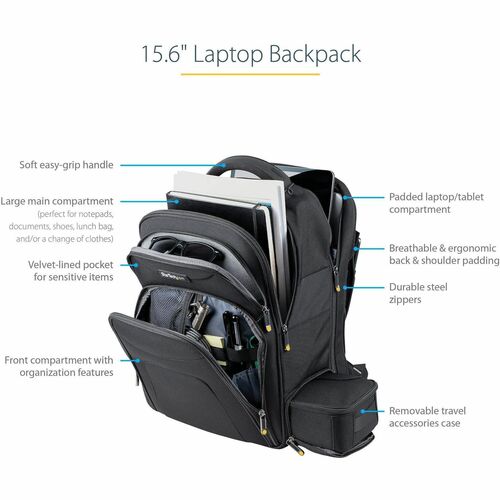 StarTech.com 15.6" Laptop Backpack w/ Removable Ac