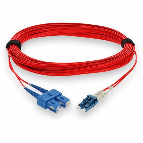 Câble fibre optique duplex OS2 rouge AddOn 3 m LC (mâle) vers SC (mâle)