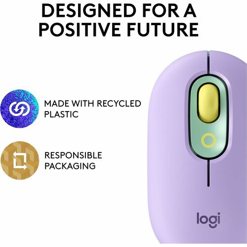 Souris Logitech POP avec emoji - Daydream Mint - Optique