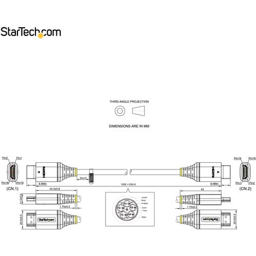 Câble HDMI 2.0 certifié premium StarTech.com de 1 m