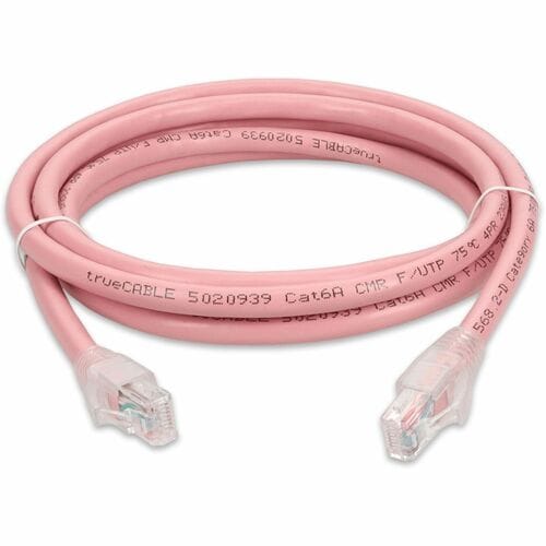 Câble Ethernet Cat. 6A en PVC rose AddOn de 1,8 m avec gaine à bulles anti-accrocs RJ