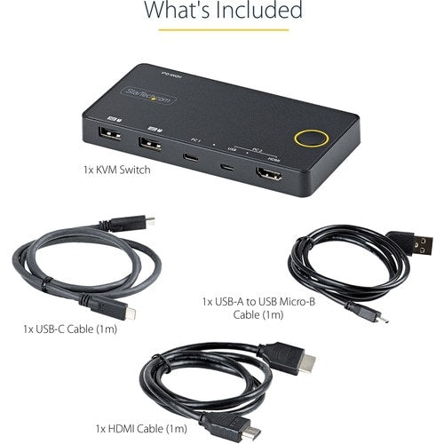 Commutateur KVM 2 ports USB-A/HDMI USB-C 4K 60 Hz HDMI 2.0