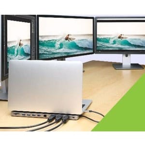 Base de carga triple HD USB-C IOGEAR Dock Pro con PD 3.0 para portátiles, tabletas, estaciones de trabajo y monitores
