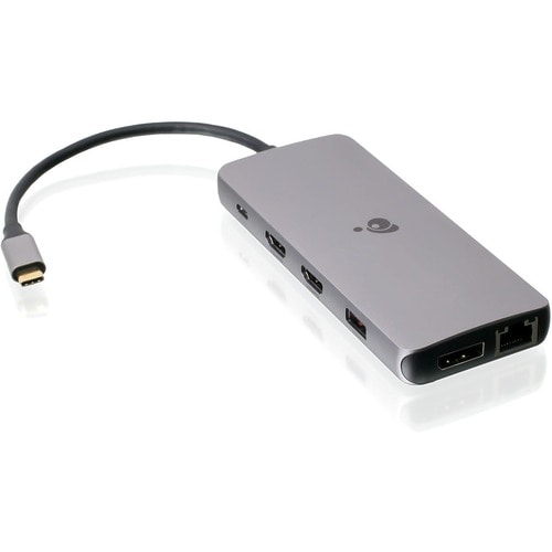 Base compacta IOGEAR USB-C Triple HD con PD 3.0 para portátiles, tabletas, estaciones de trabajo y monitores