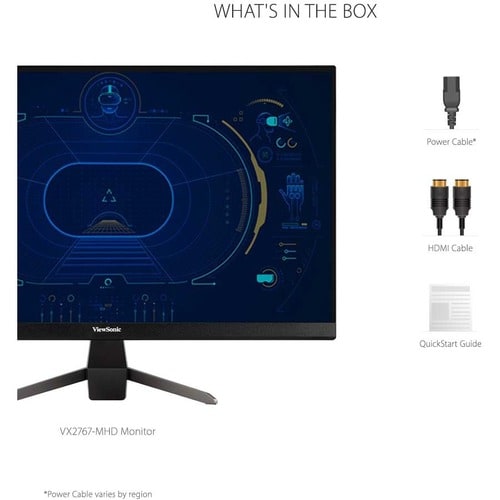 Écran Viewsonic 27 pouces, dalle MVA, résolution 1920 x 1080 - 27 pouces visible - Multi