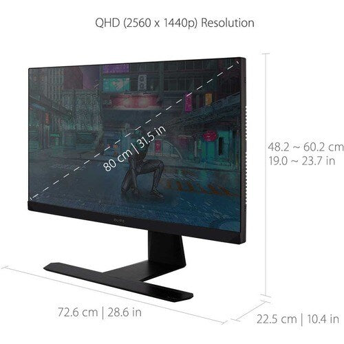 Monitor para juegos IPS de 32 pulgadas QHD, 165 Hz, 0,5 ms, 2560 x 1440, NVIDIA G-SYNC