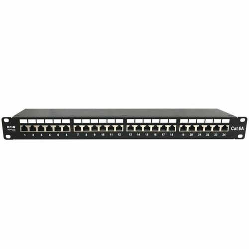 Panel de conexión blindado Cat6a de 24 puertos de Tripp Lite by Eaton - 10 Gbps, STP, 110 perforaciones