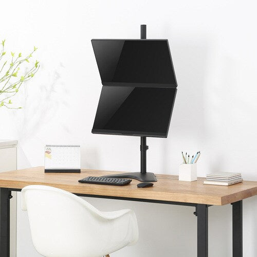 SUPPORT DE BUREAU POUR MONITEUR À DOUBLE EMPILAGE 13-32 PO INCLINABLE PIVOTANT ROTATIF