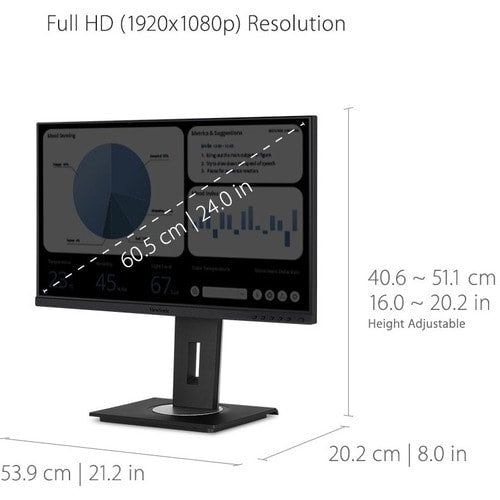 Moniteur LED Full HD ViewSonic Graphic VG2448a 24 pouces - 16:9 - Noir