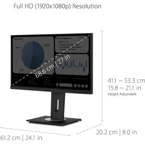 Moniteur LED Full HD ViewSonic Graphic VG2748a 27 pouces - 16:9 - Noir