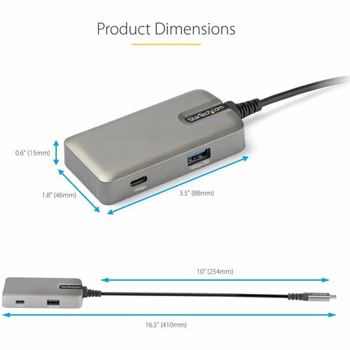 Adaptador multipuerto USB C 4K60Hz HDMI 2.0 100W PD Cable de 10 pulgadas