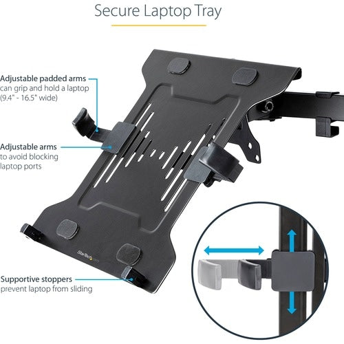 Bandeja VESA para portátil de StarTech.com, monitor ajustable