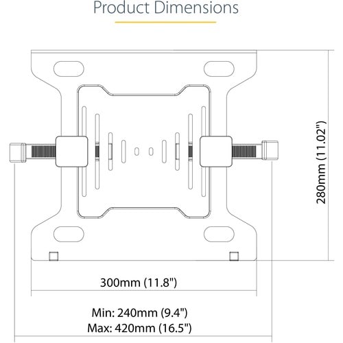 Bandeja VESA para portátil de StarTech.com, monitor ajustable