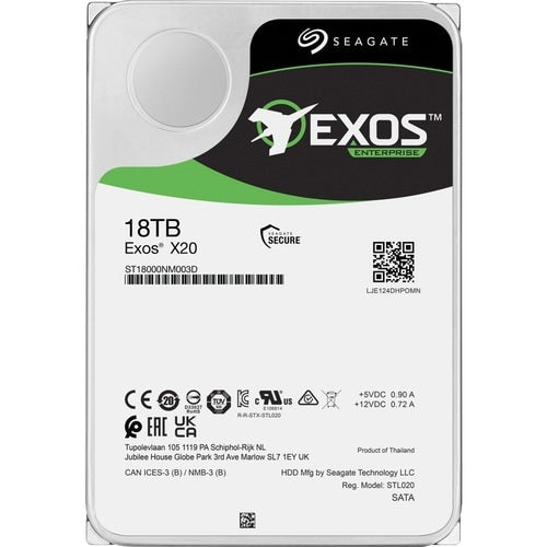 Disque dur EXOS X20 MULTI 20 18 To 512E/4KN SATA 7 200 tr/min 256 Mo