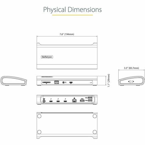 Station d'accueil StarTech.com Thunderbolt 4, alimentation 96 W