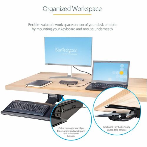 BANDEJA PARA TECLADO BAJO EL ESCRITORIO CON ALTURA AJUSTABLE Y ALFOMBRILLA PARA RATÓN