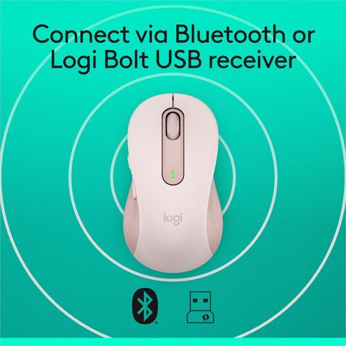 Logitech Signature M650 (Rosa) - Óptico - Inalámbrico