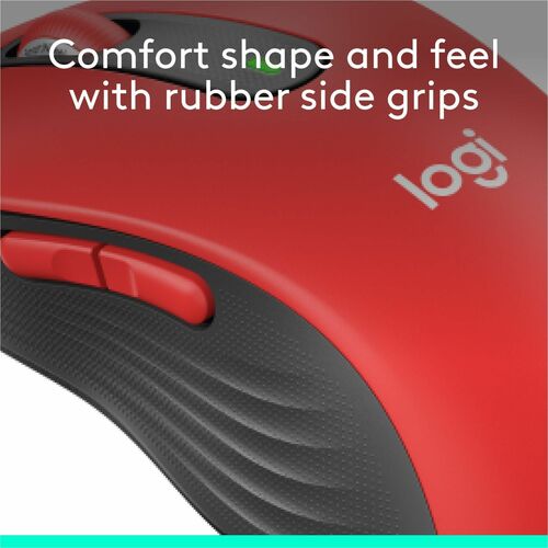 Logitech Signature M650 L (Rojo) - Óptico - Inalámbrico