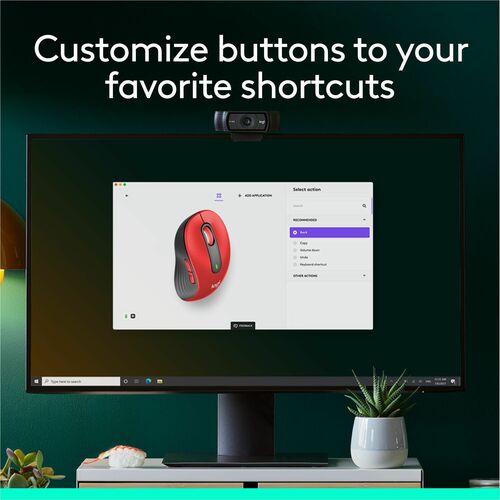 Logitech Signature M650 L (Rojo) - Óptico - Inalámbrico