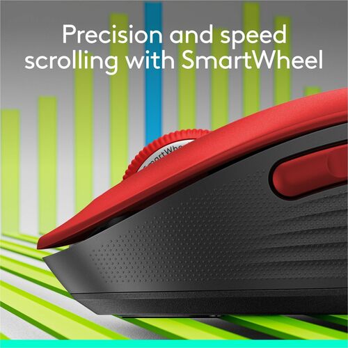 Logitech Signature M650 L (Rojo) - Óptico - Inalámbrico