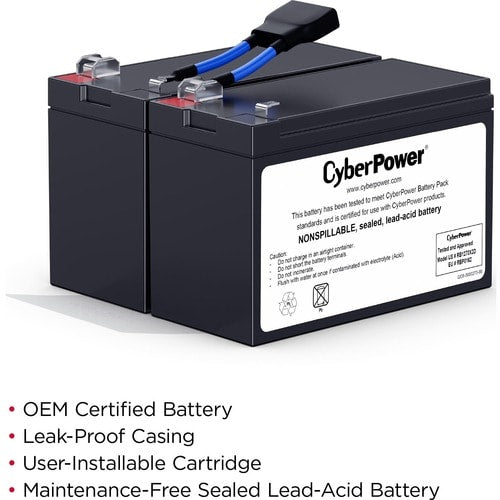 Cyber Power CyberPower RB1270X2D Battery Unit - 7000 mAh - 12 V DC - L