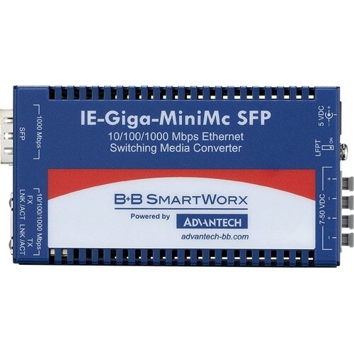 Convertidor de medios miniatura Advantech de 10/100/1000 Mbps con LFPT - 1 x Red (RJ